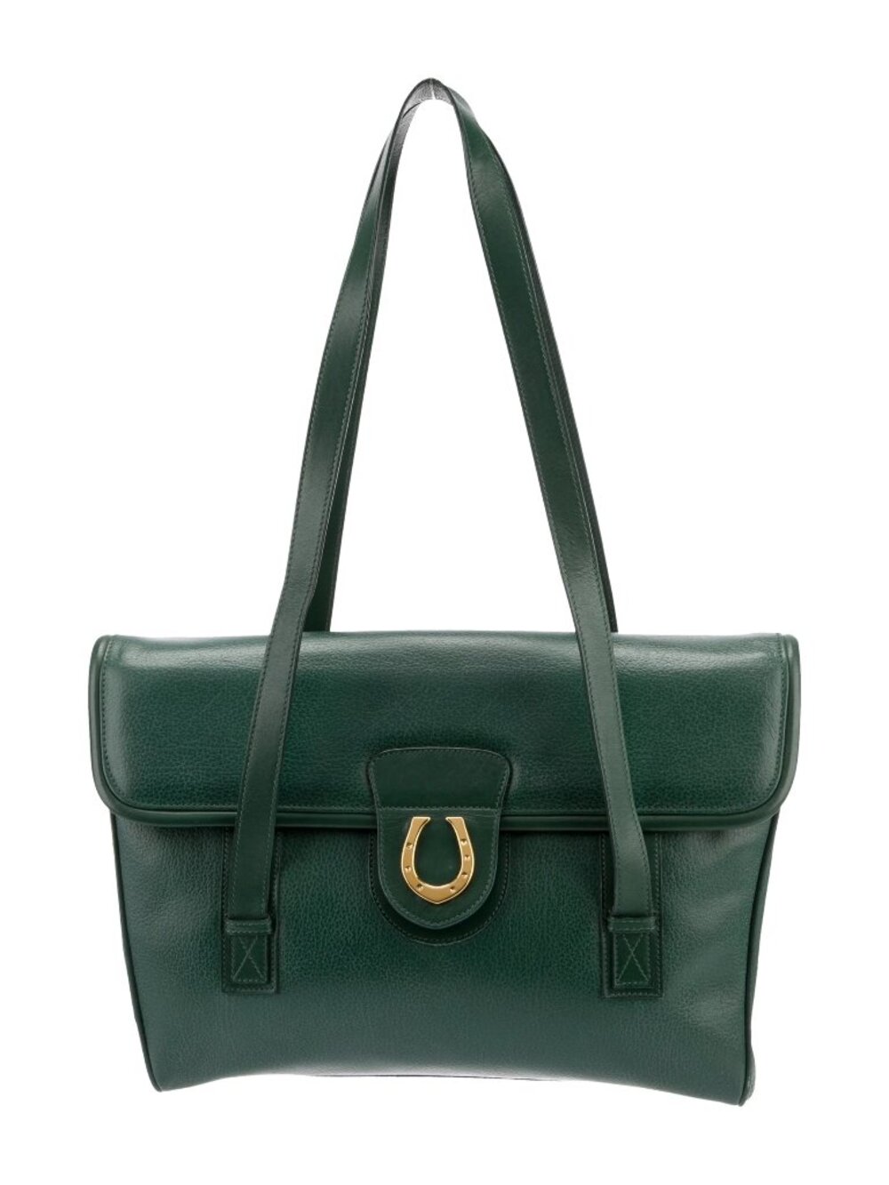 GUCCI GREEN LEATHER SHOULDER BAG TOTE VINTAGE -Gorgeous